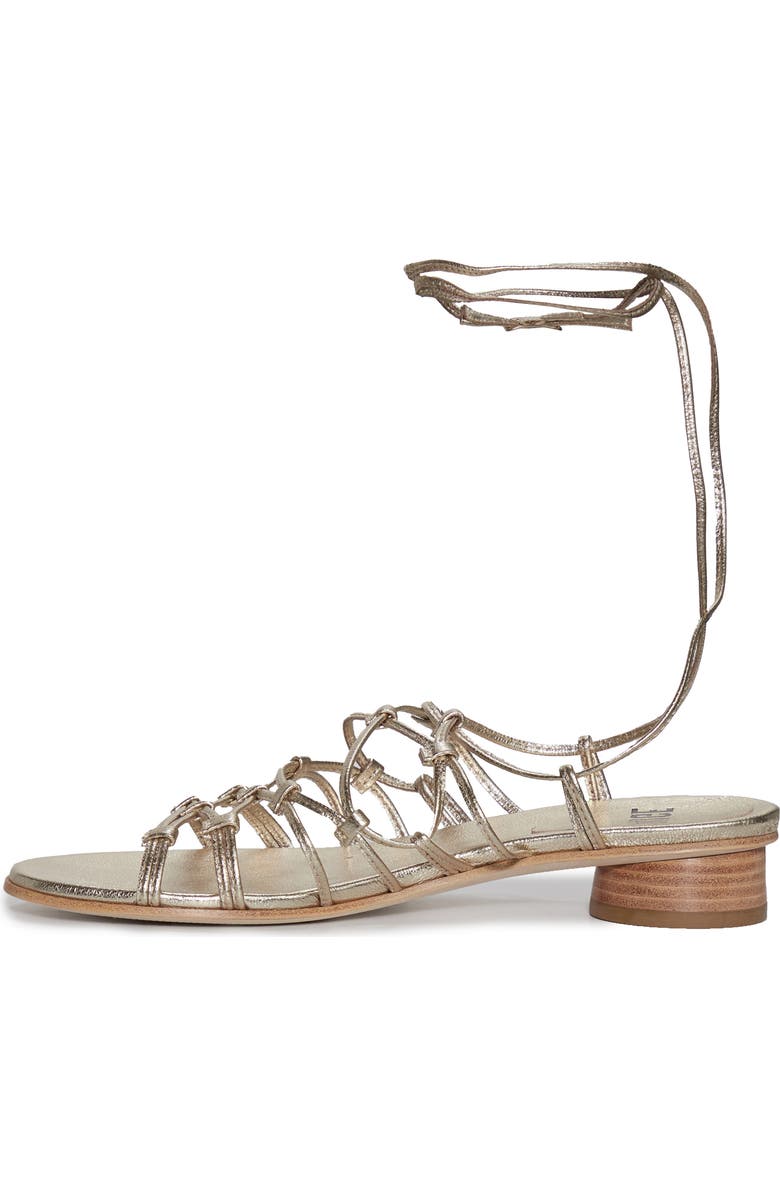 PAIGE Evan Ankle Tie Sandal, Alternate, color, Light Gold