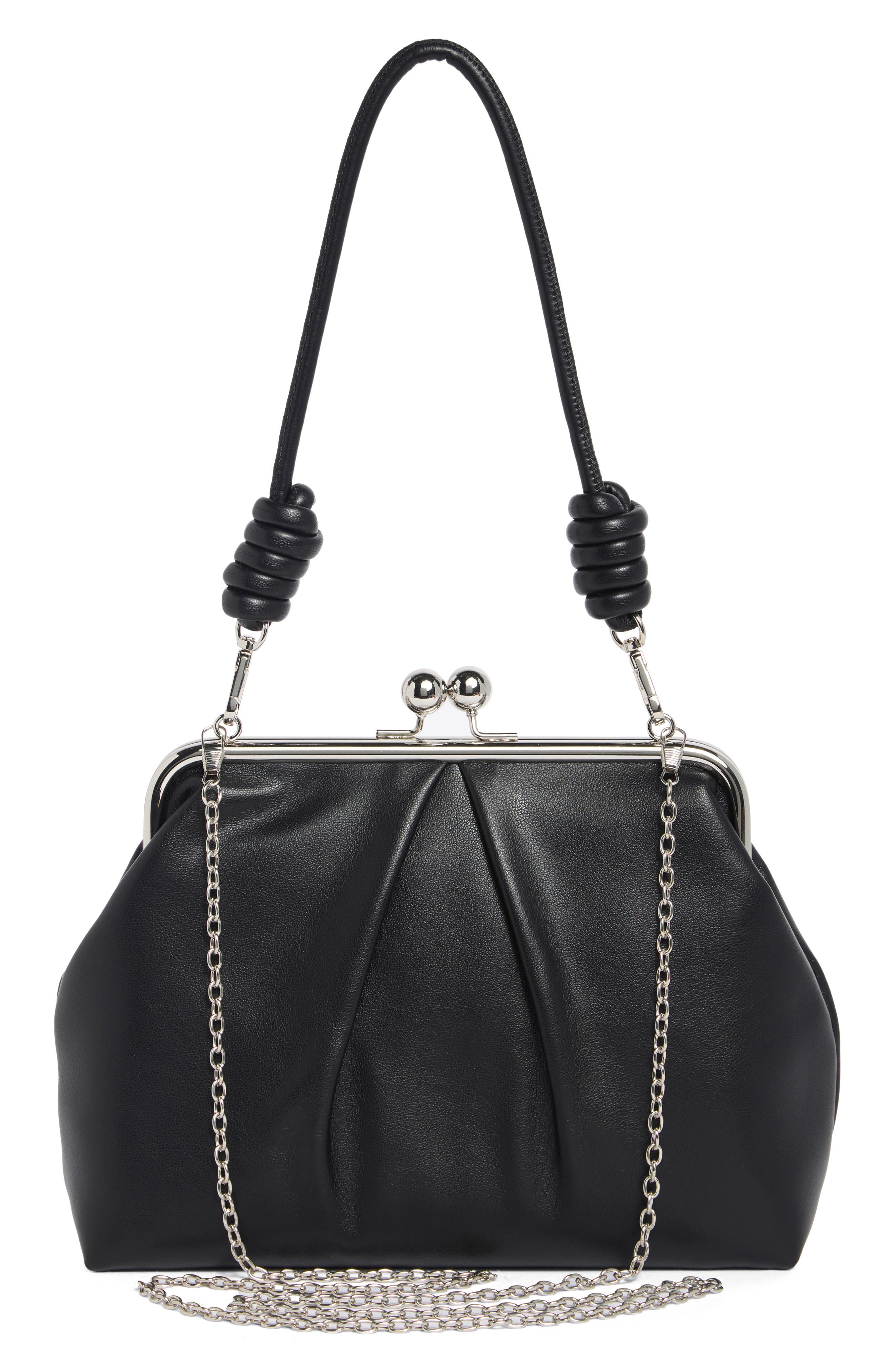 Alex Leather Shoulder Bag, Alternate, color, BLACK