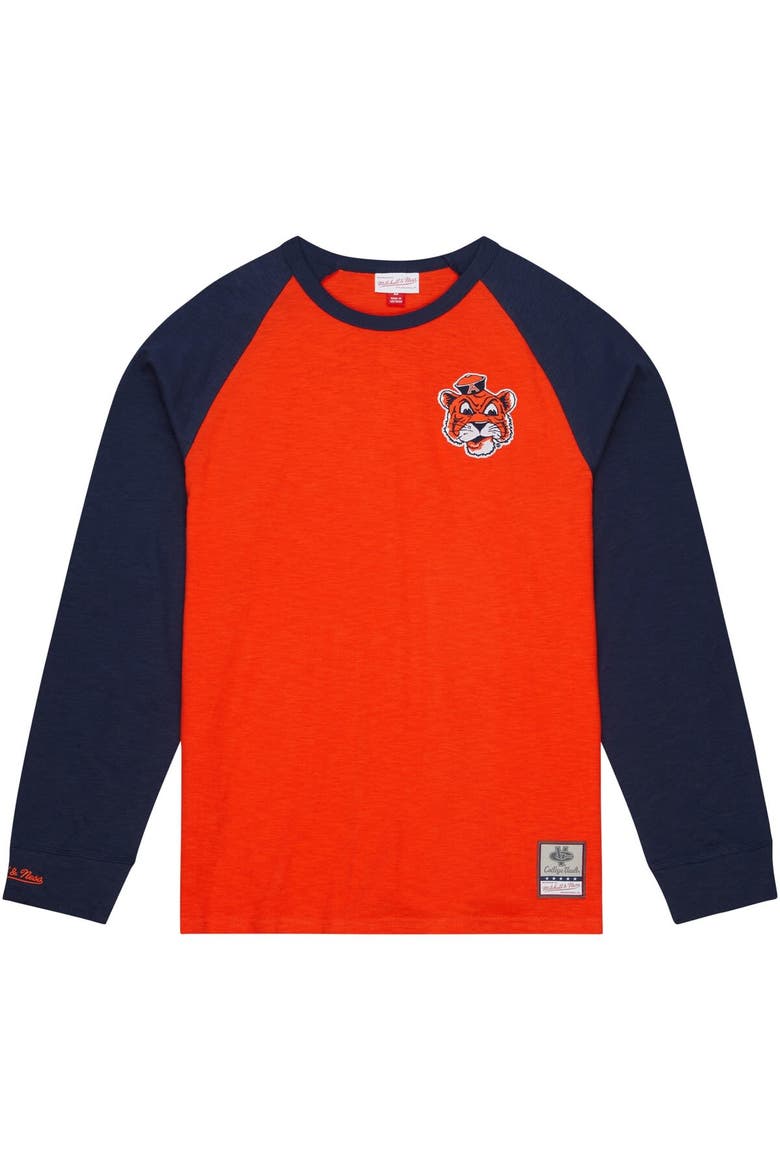 Men's Mitchell & Ness Orange Auburn Tigers Legendary Slub Raglan Long Sleeve T-Shirt, Alternate, color, Orange