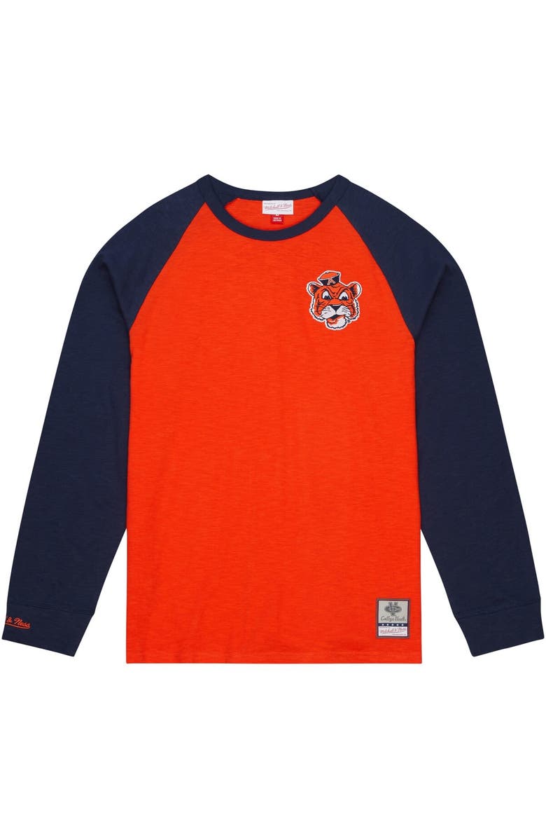 Mitchell & Ness Men's Mitchell & Ness Orange Auburn Tigers Legendary Slub Raglan Long Sleeve T-Shirt, Alternate, color, Orange