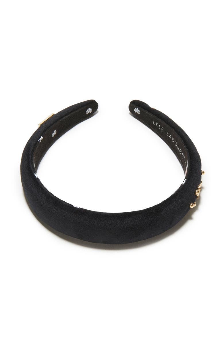 Lele Sadoughi New Orleans Saints Charlotte Headband, Alternate, color, Jet 001