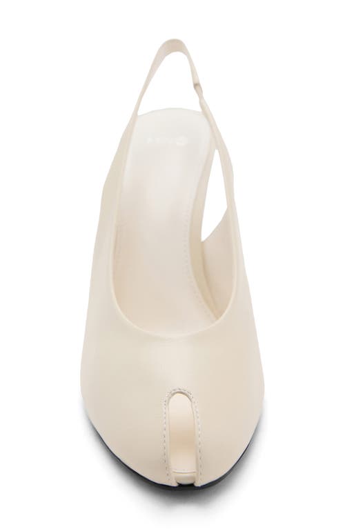 Mango Peep Toe Slingback Pump In Neutral