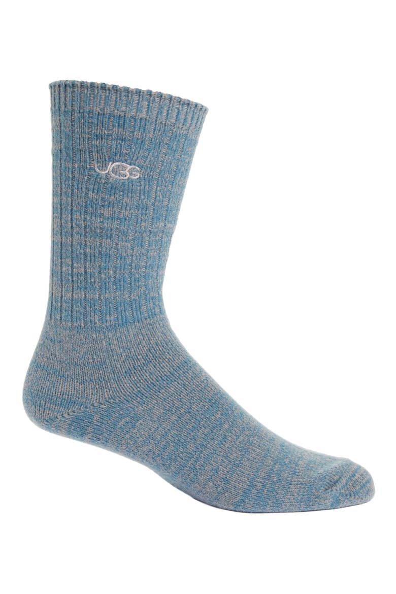 Trey Rib Crew Socks, Main, color, HONOR BLUE