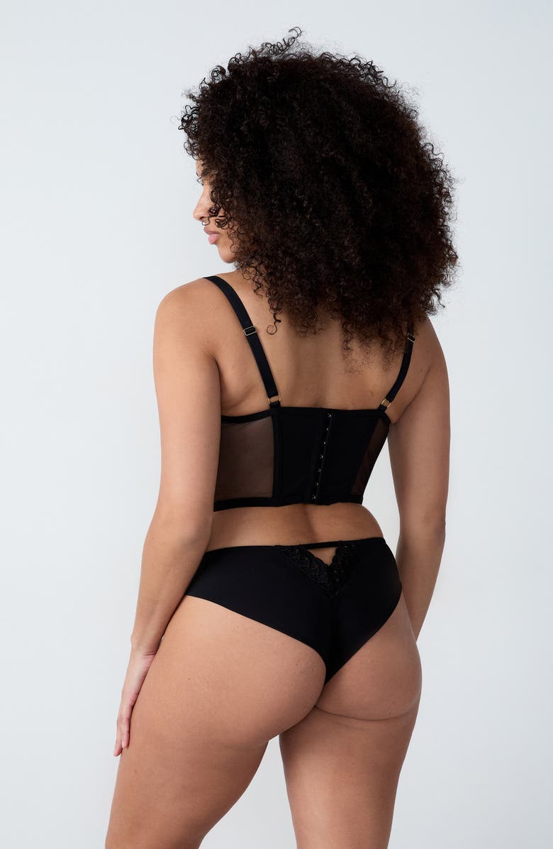 Etam Obsession Underwire Bustier, Alternate, color, Black