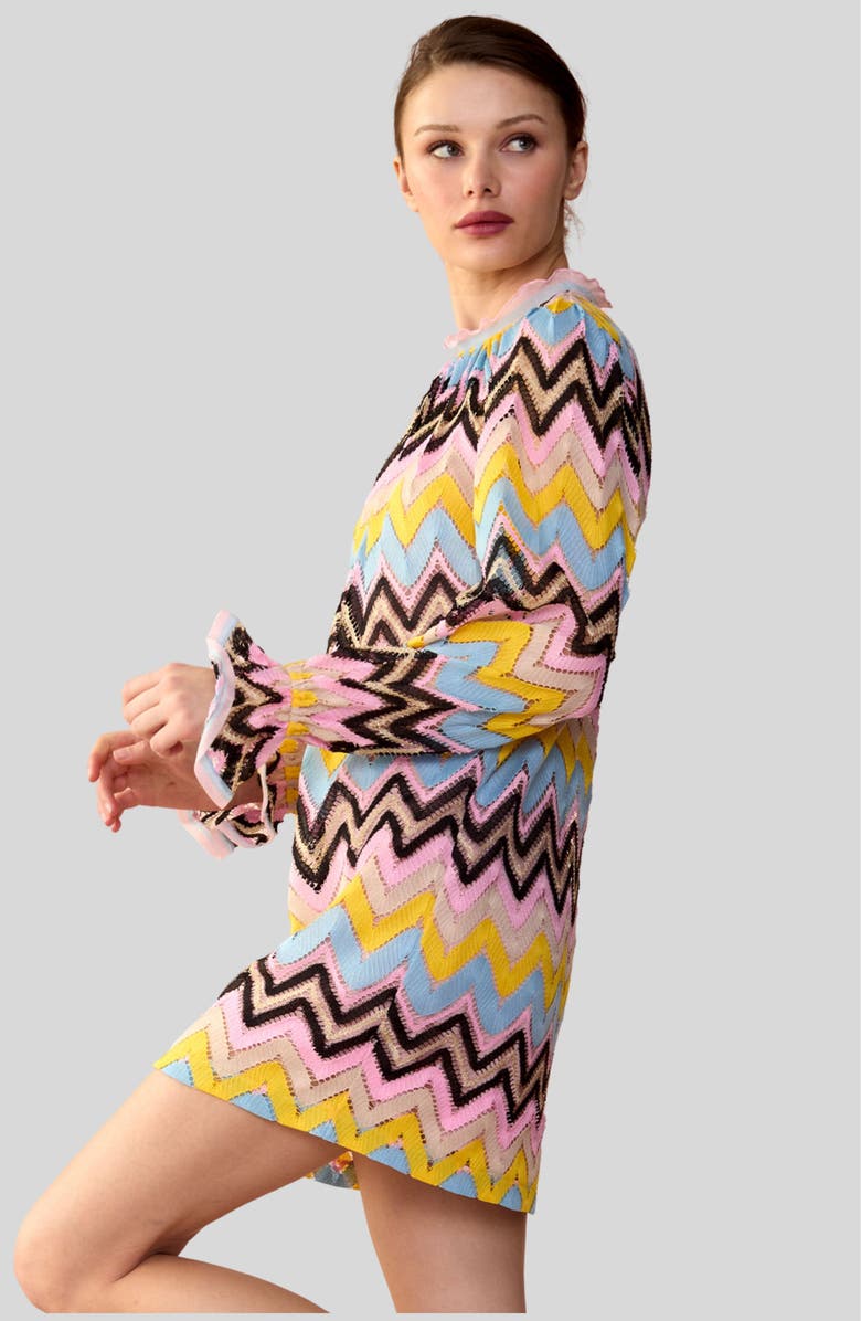 Cynthia Rowley Zigzag Knit Shift Dress, Alternate, color,
