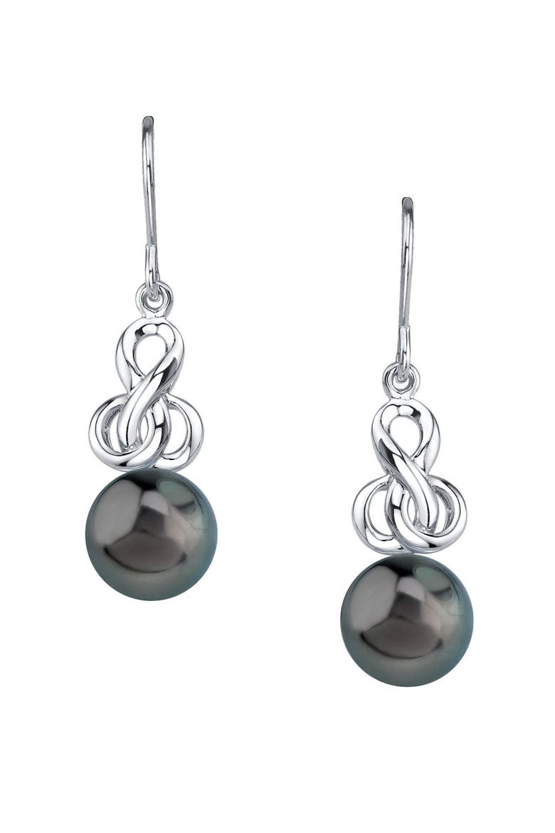 Tahitian South Sea Pearl Adrian Earrings, Main, color, Sterling Silver