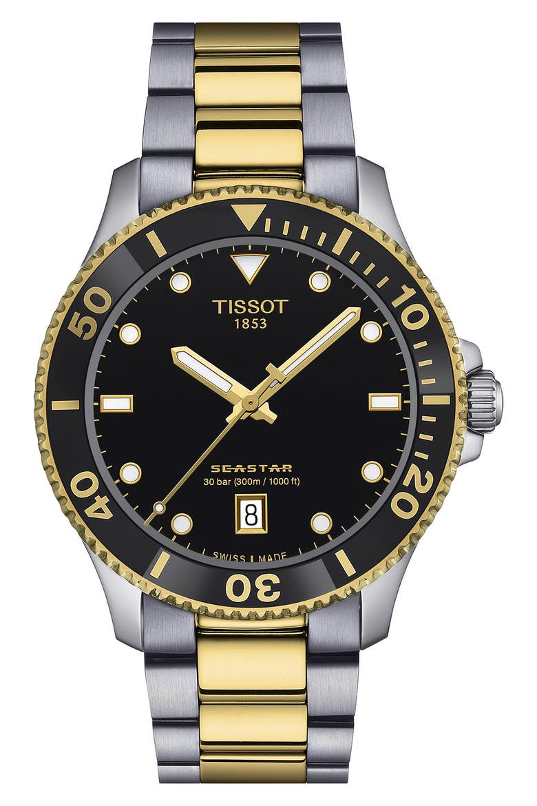 Seastar 1000 Bracelet Watch, 40mm, Main, color, BLACK