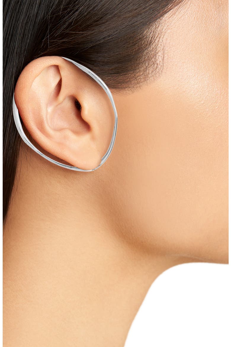 Single Hoop Ear Cuff, Alternate, color, SILVER