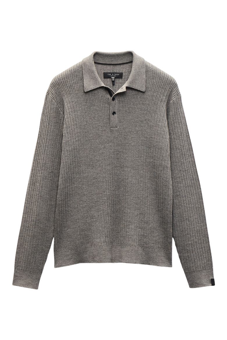 Crawford Long Sleeve Wool & Cashmere Sweater Polo, Main, color, BROWN