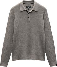 rag & bone Crawford Long Sleeve Wool & Cashmere Sweater Polo