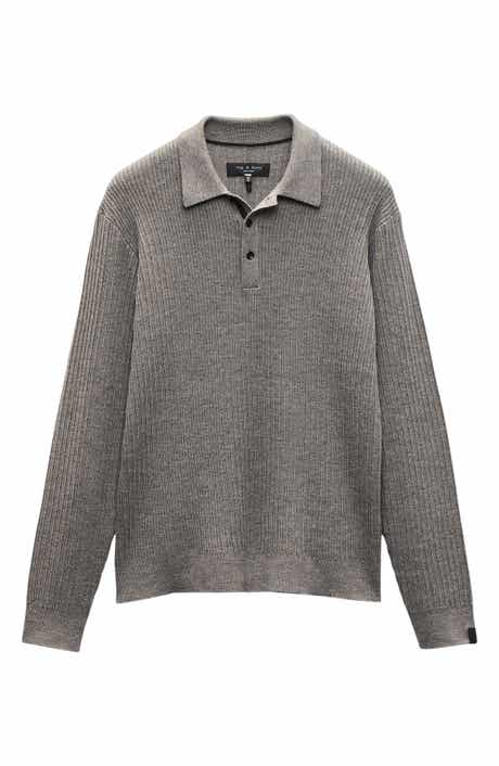 rag & bone Crawford Long Sleeve Wool & Cashmere Sweater Polo