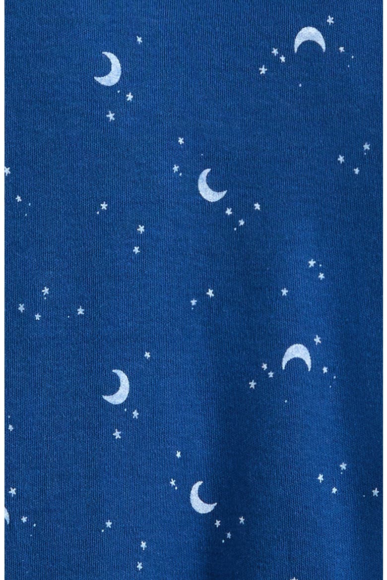 Print Zip Cotton Footie, Alternate, color, BLUE VOYAGE CELESTIAL SKIES