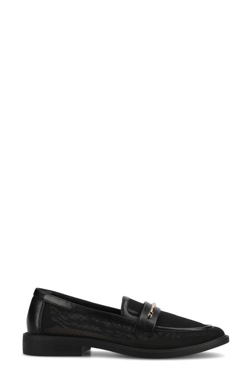 Journee Collection Women's Rainey Slip On Tailored Loafers In Mesh/black