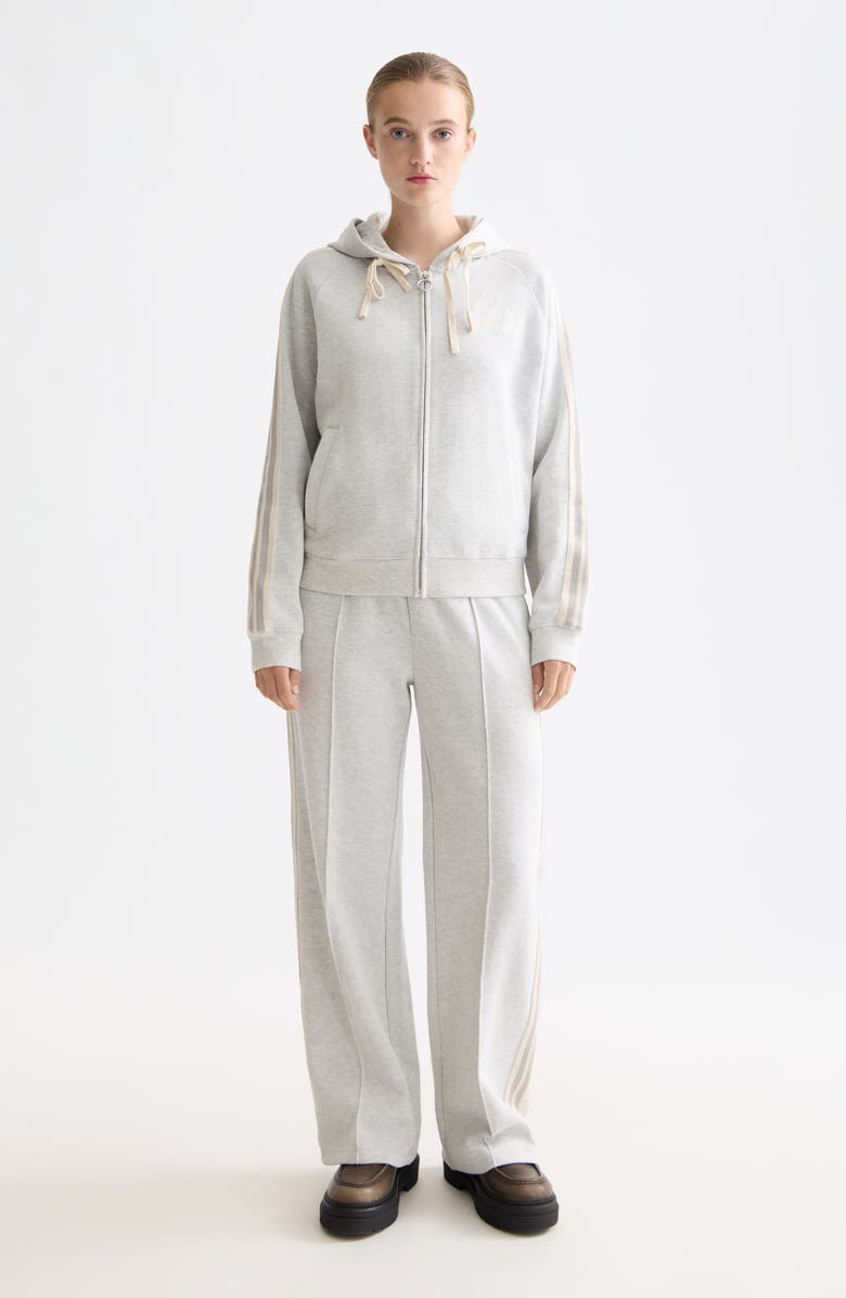 Scotch & Soda Interlock Seamed Cotton Blend Sweatpants, Alternate, color, Light Grey Melange