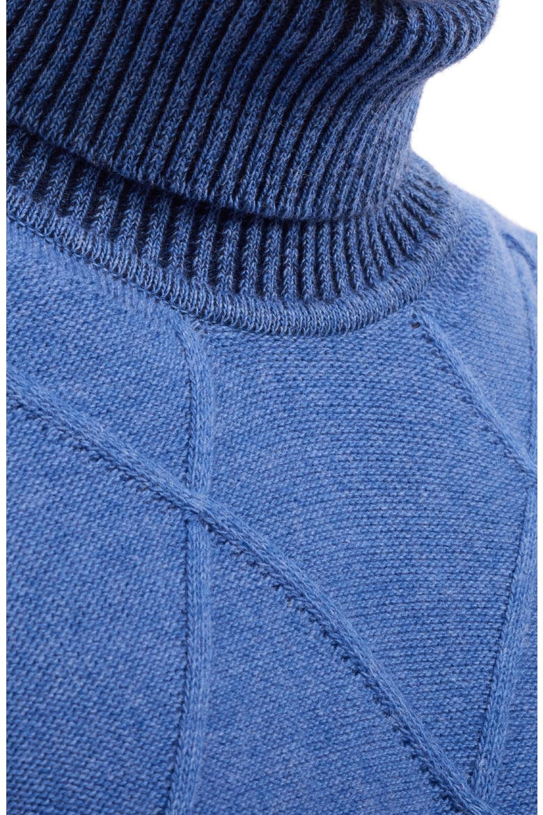 Diamond Turtleneck Sweater, Alternate, color, CLASSIC BLUE