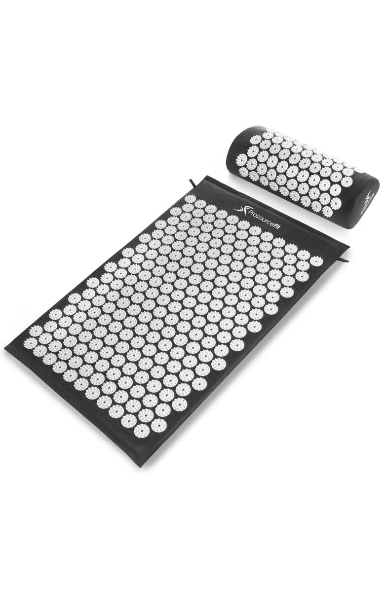 ProsourceFit Acupressure Mat and Pillow Set, Main, color, Black