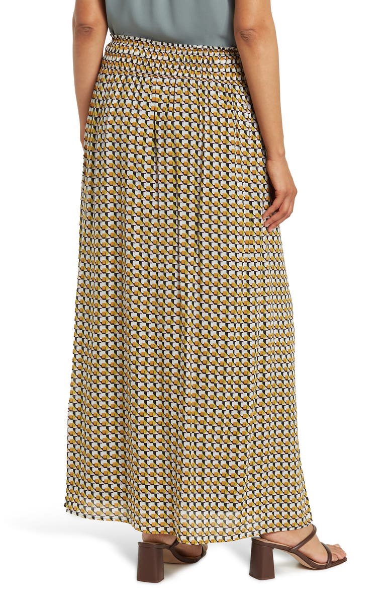 DR2 by Daniel Rainn Smocked Waist Side Slit Maxi Skirt, Alternate, color,