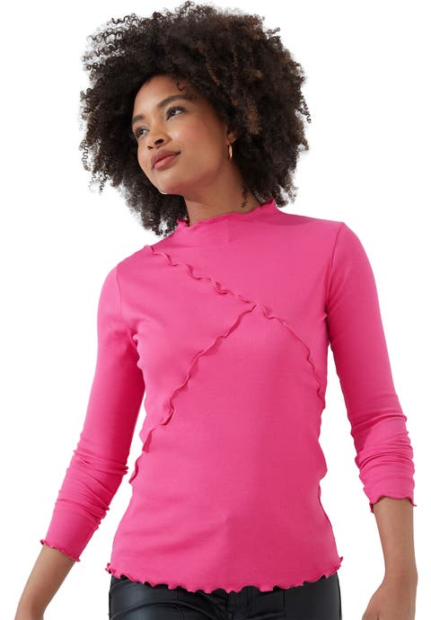 Stretch Cotton Lettuce Trim Top (Plus)