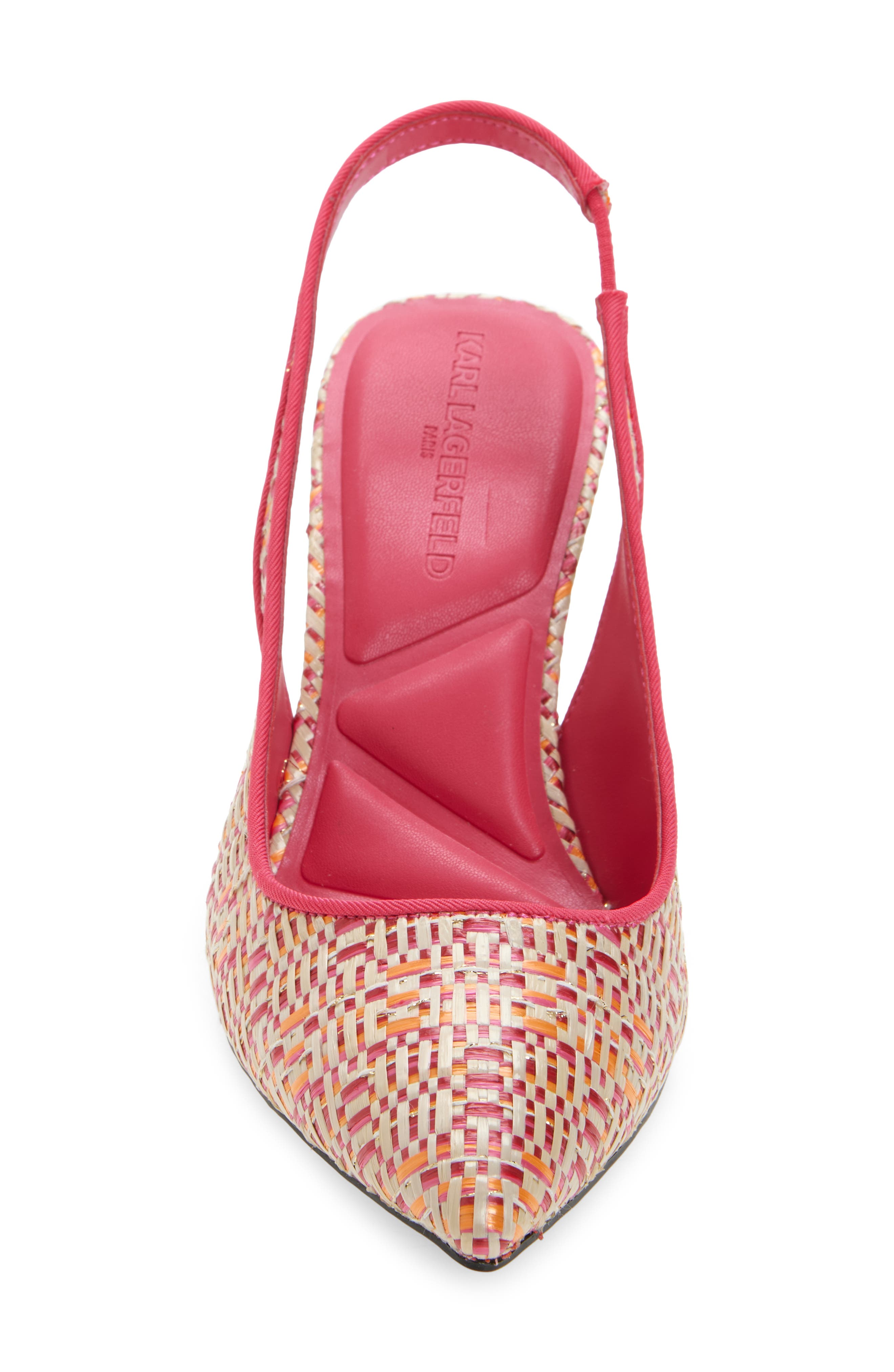 KARL LAGERFELD PARIS Rosalyn Pointed Toe Slingback Pump, Alternate, color, Teaberry