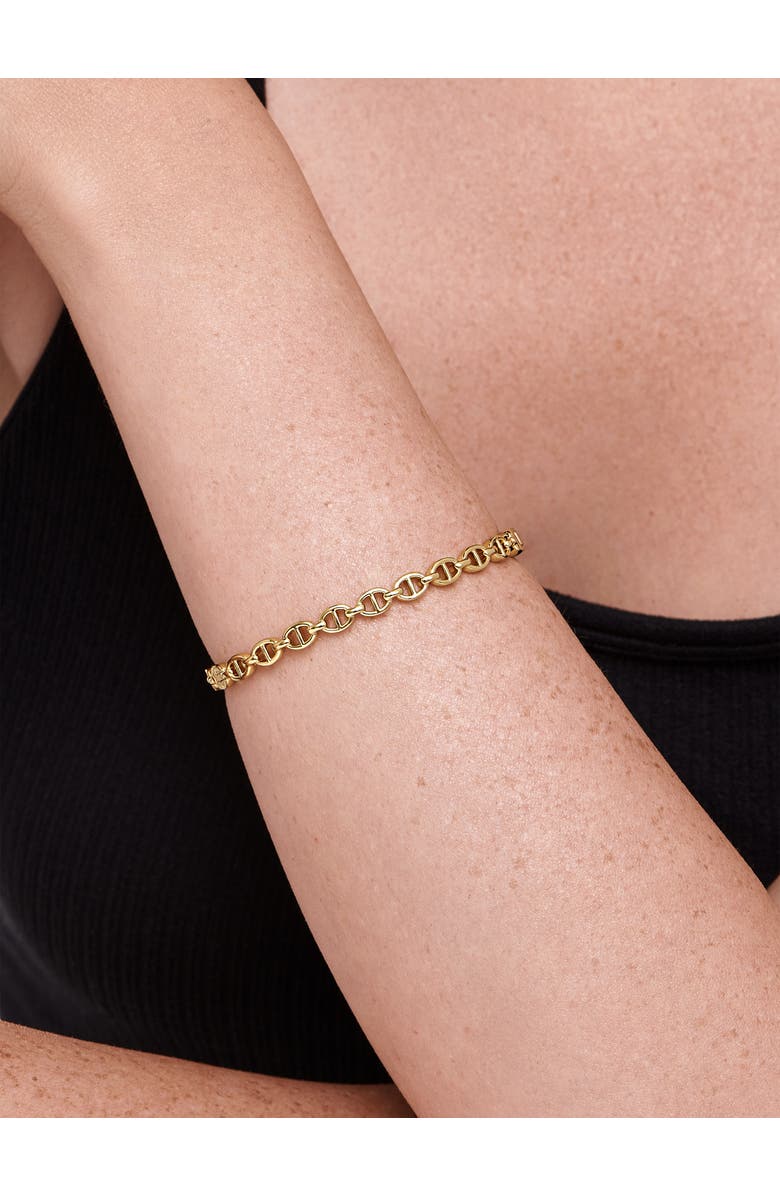 DEVATA Mariner Anchor Bangle Bracelet in Gold Plated Sterling Silver, Alternate, color, Yellow Gold