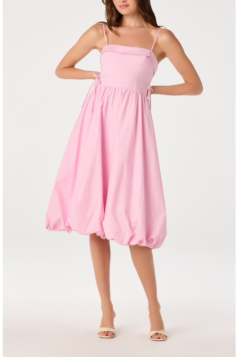Dahlia Bubble Hem Cotton Sundress, Alternate, color, PINK