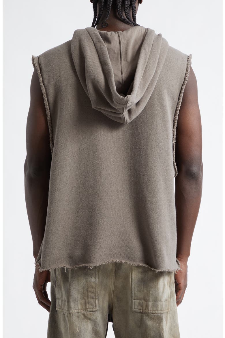Sleeveless Cotton French Terry Hoodie, Alternate, color, DUST