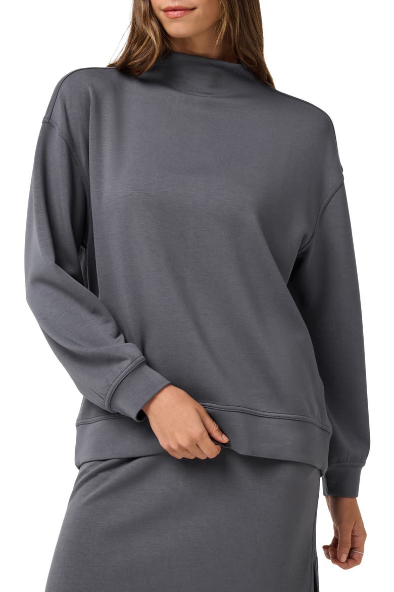 Skyloft Soft Funnel Neck Sweatshirt, Main, color, BLACKENED PEARL