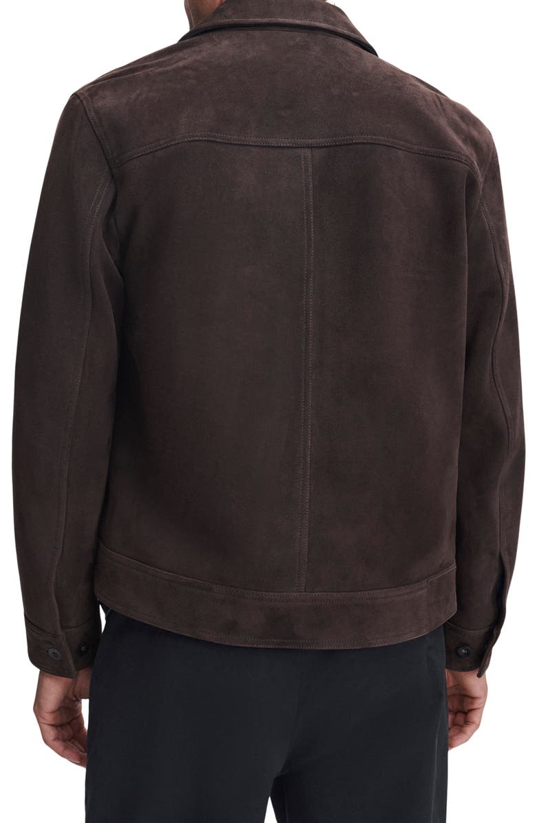 rag & bone Suede Trucker Jacket, Alternate, color, Brown