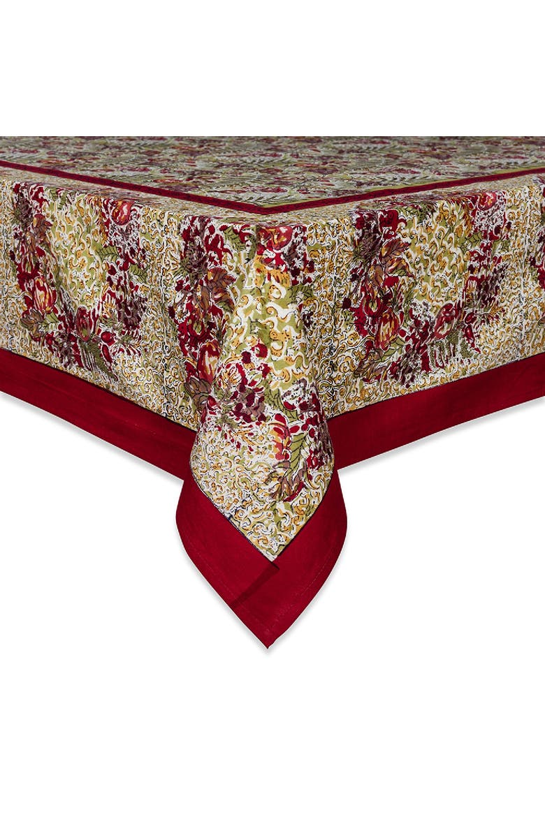 Winter Garden Tablecloth, Main, color, Red/Green 71" x 128"