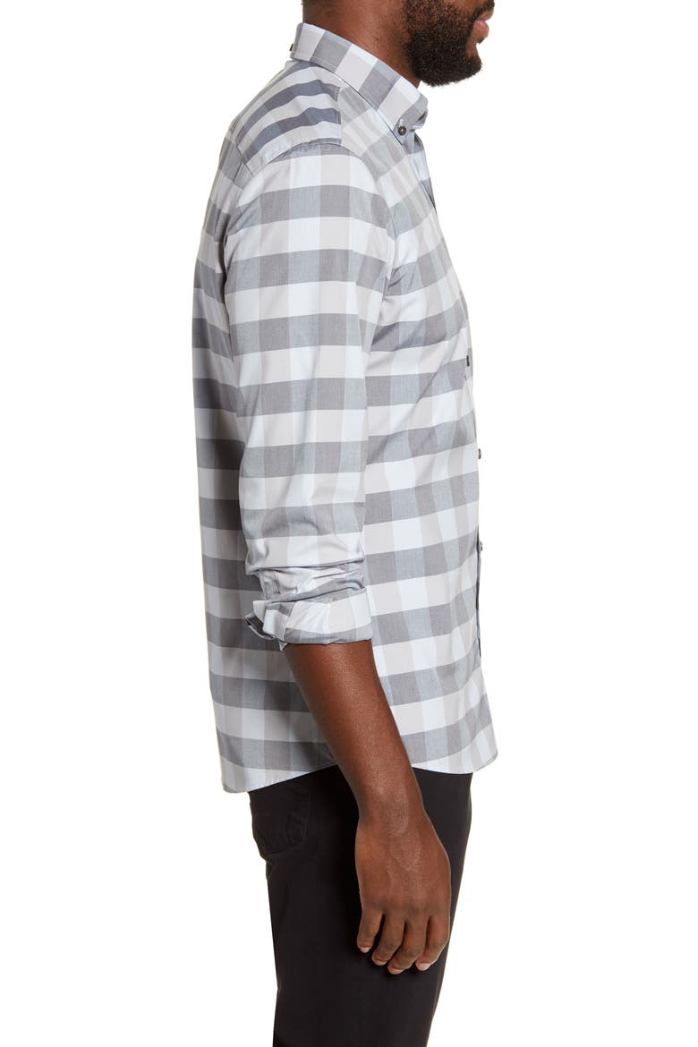 Slim Fit Non-Iron Check Button-Down Shirt, Alternate, color, BLUE GREY ICE CHECK