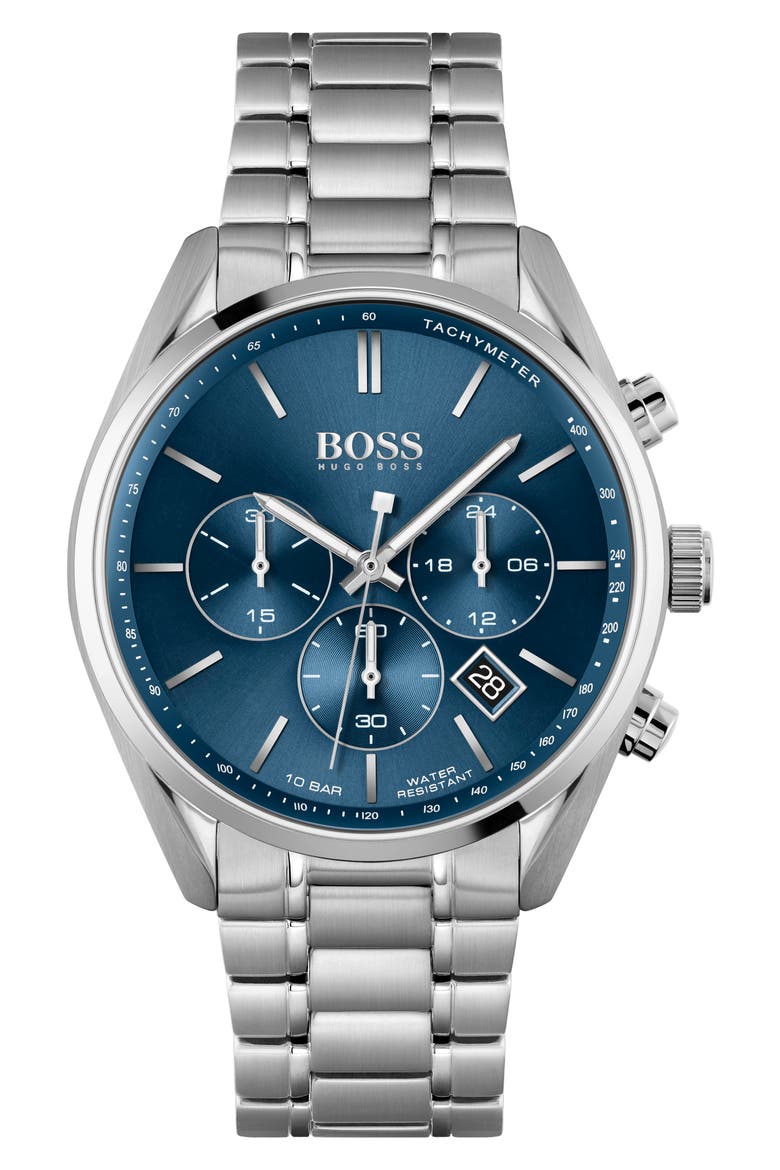 Champion Chronograph Bracelet Watch, 44mm, Main, color, SILVER