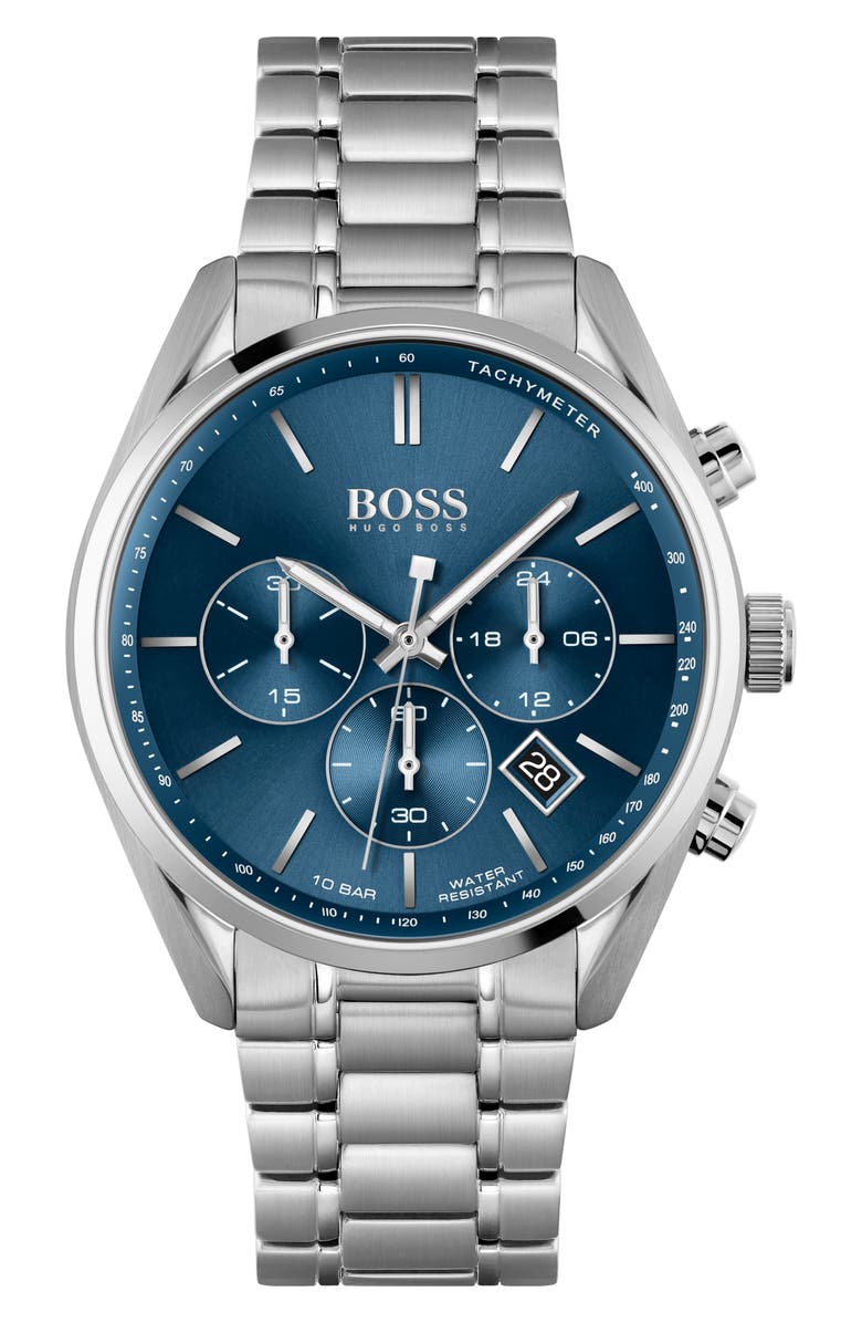 BOSS Champion Chronograph Bracelet Watch, 44mm, Main, color, 