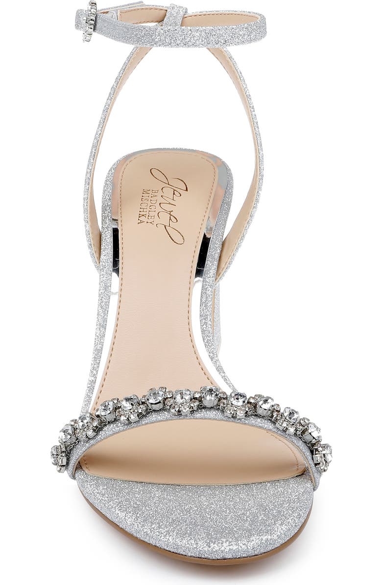 Jewel Badgley Mischka Alyna Metallic Ankle Strap Sandal, Alternate, color,