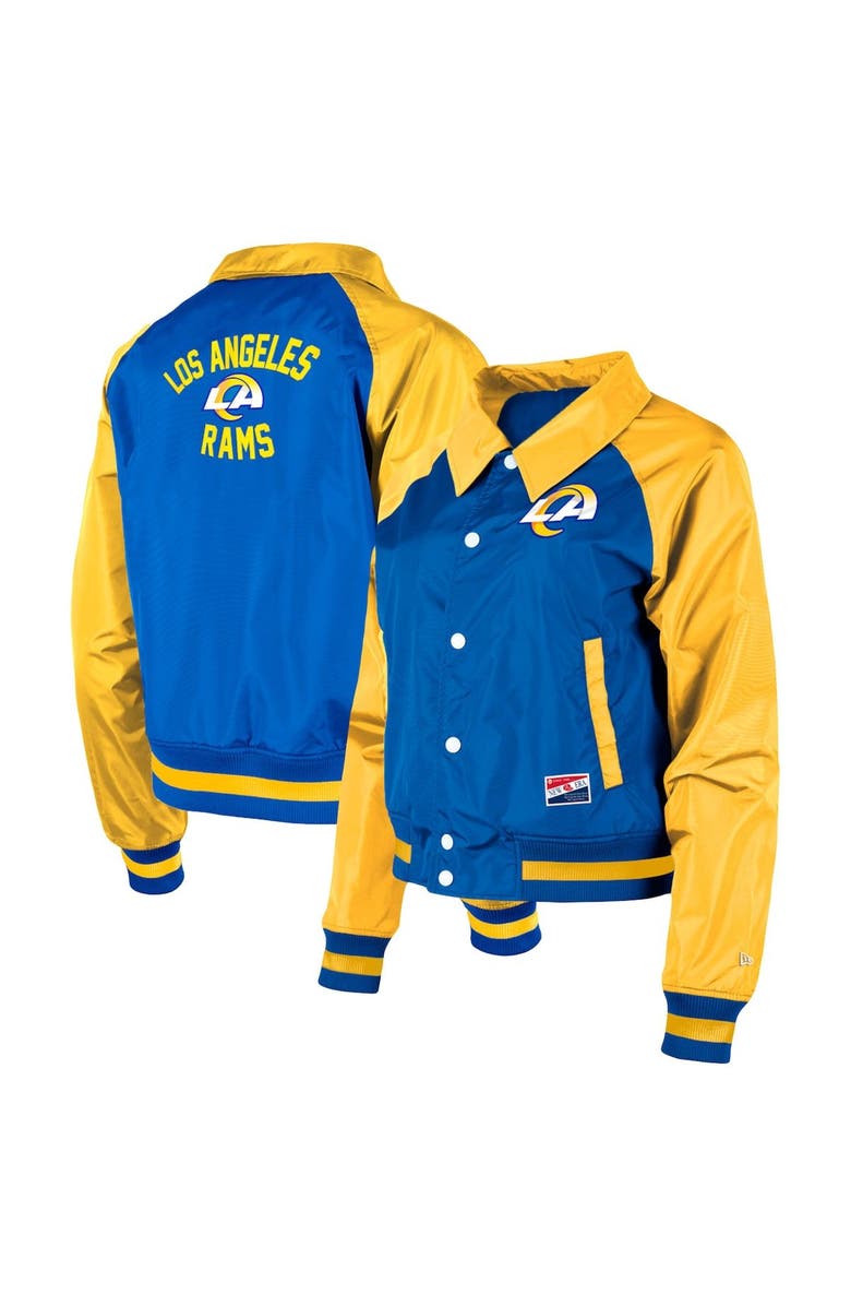 New Era Women's New Era Royal Los Angeles Rams Coaches Raglan Full-Snap Jacket, Main, color, Royal