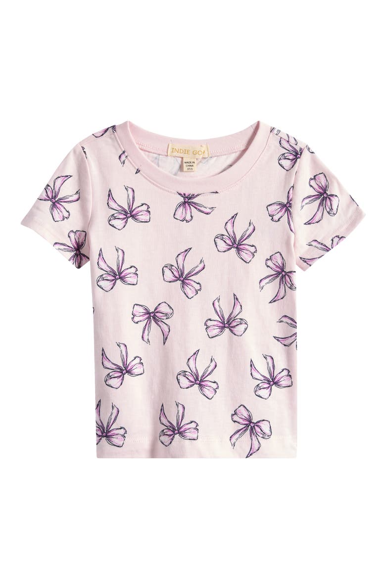 Kids' Bow Printed T-Shirt, Main, color, LIGHT PINK