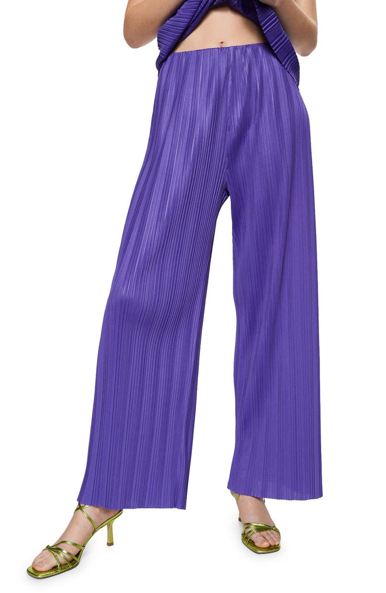 MANGO Pleated Palazzo Pants, Main, color,