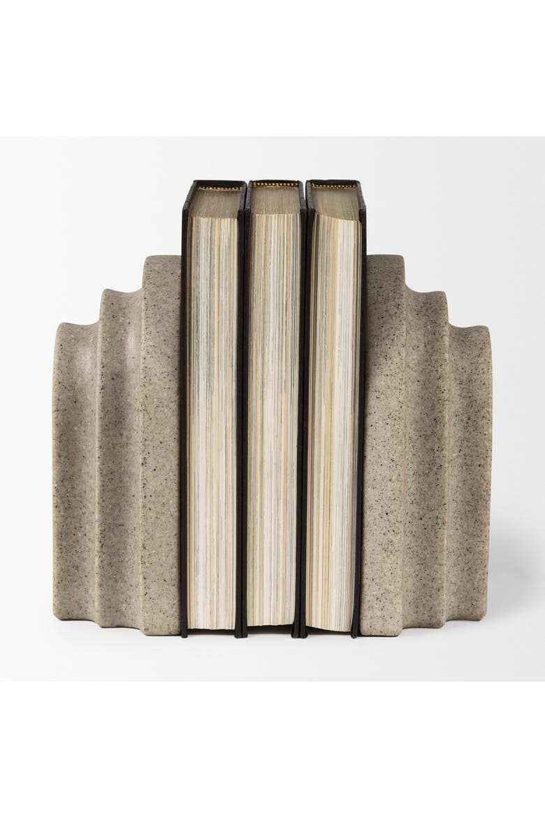 Empire Resin Arc Book End Set, Alternate, color, Grey