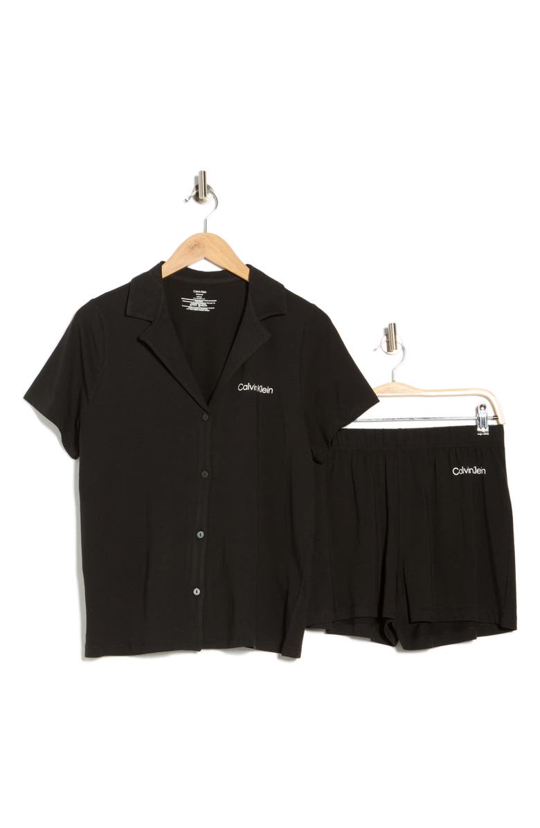 Calvin Klein Short Pajamas, Main, color, Black