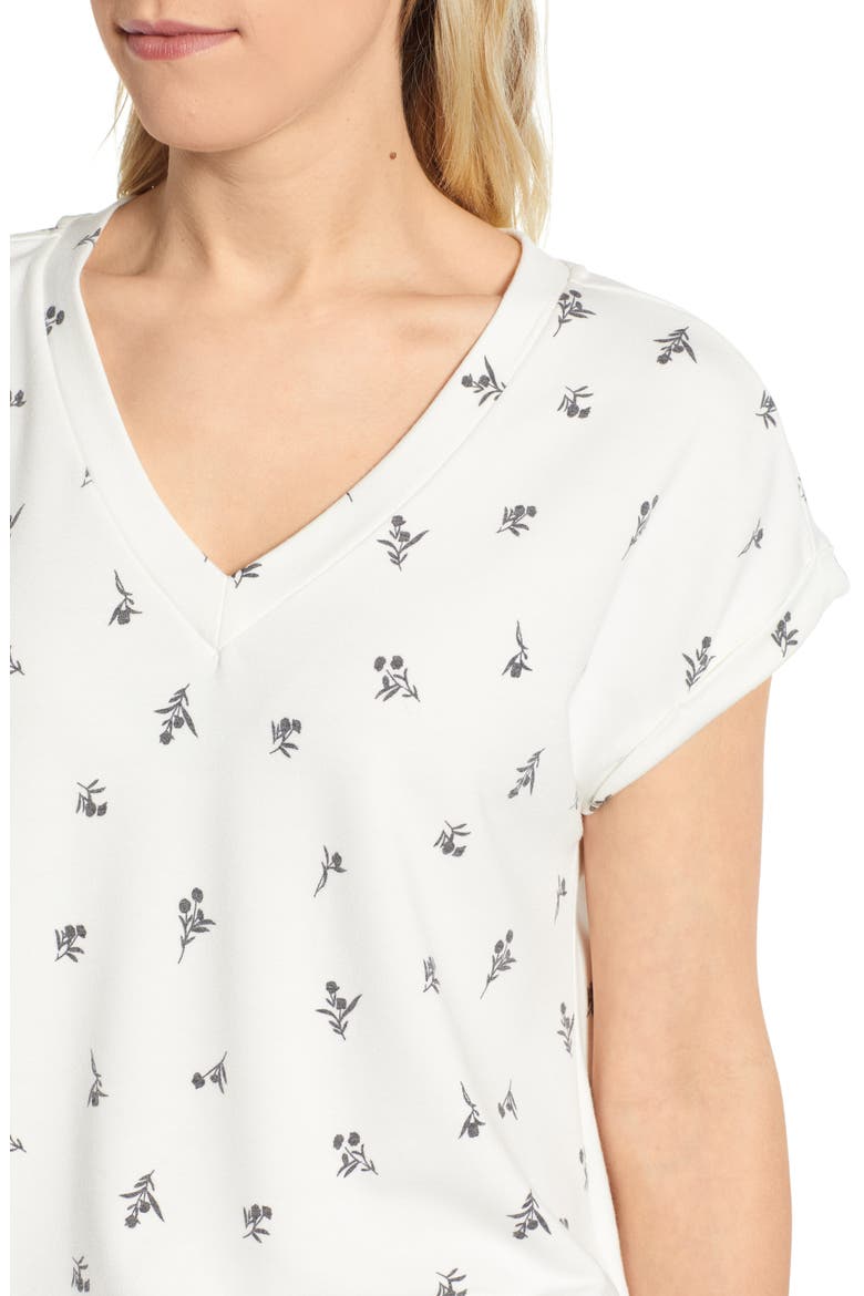 Floral Curved Hem Top, Alternate, color, FLOATING FLOWER