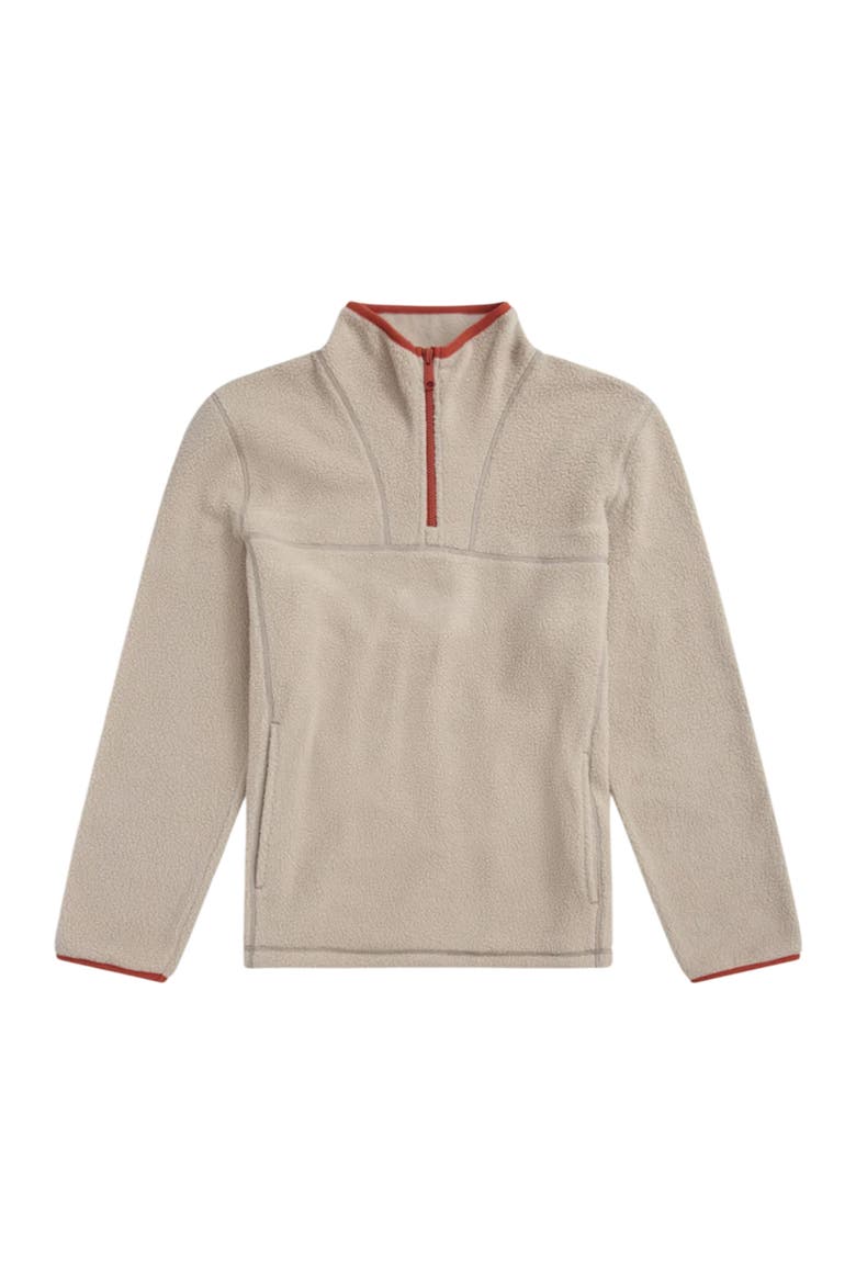 Alfie Contrast Detail Borg Half Zip Fleece Top, Main, color, Light Beige