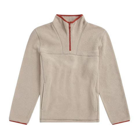 Alfie Contrast Detail Borg Half Zip Fleece Top