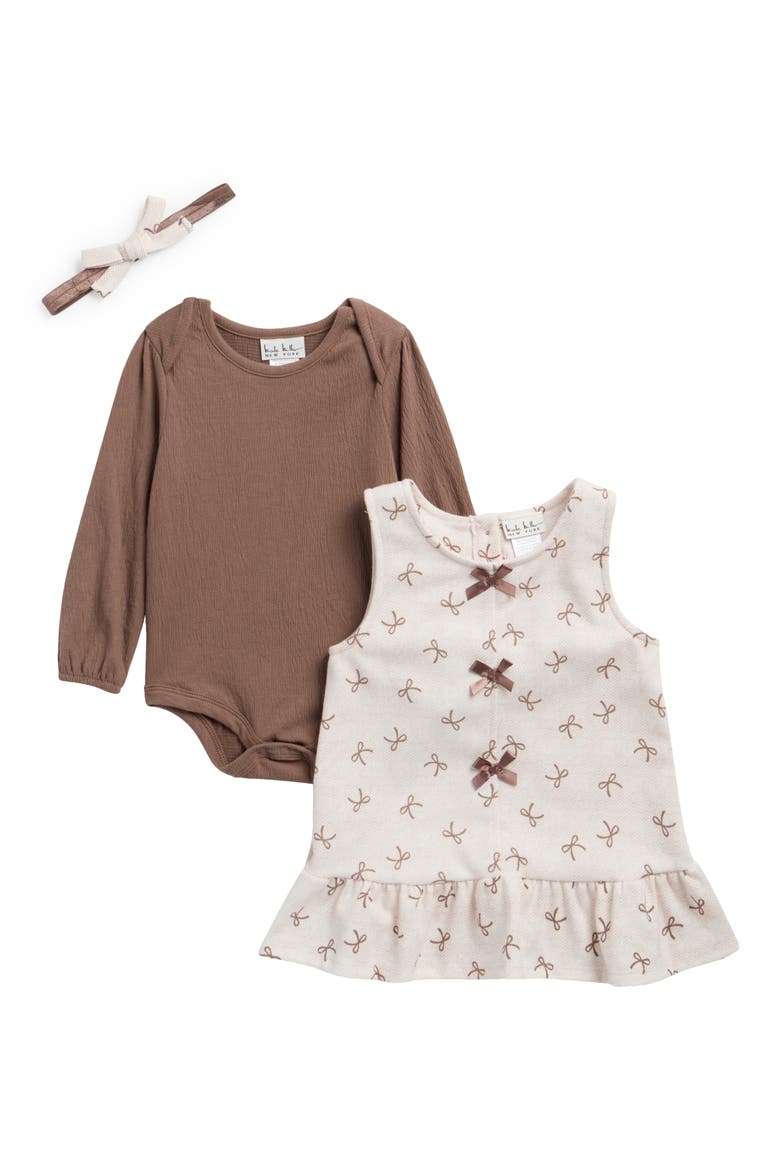 Bodysuit, Dress & Headband Set, Main, color, DEEP TAUPE