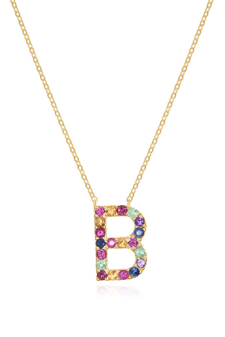 Initial Pendant Necklace, Main, color, GOLD - B