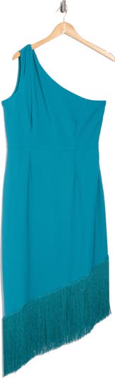 One Shoulder Fringe Hem Dress