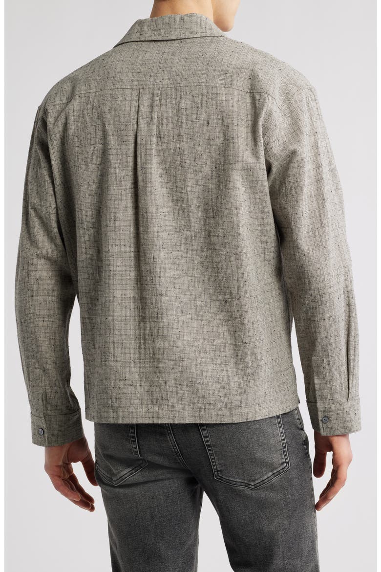 Textured Cotton & Linen Button-Up Shirt, Alternate, color, BEIGE MULTI
