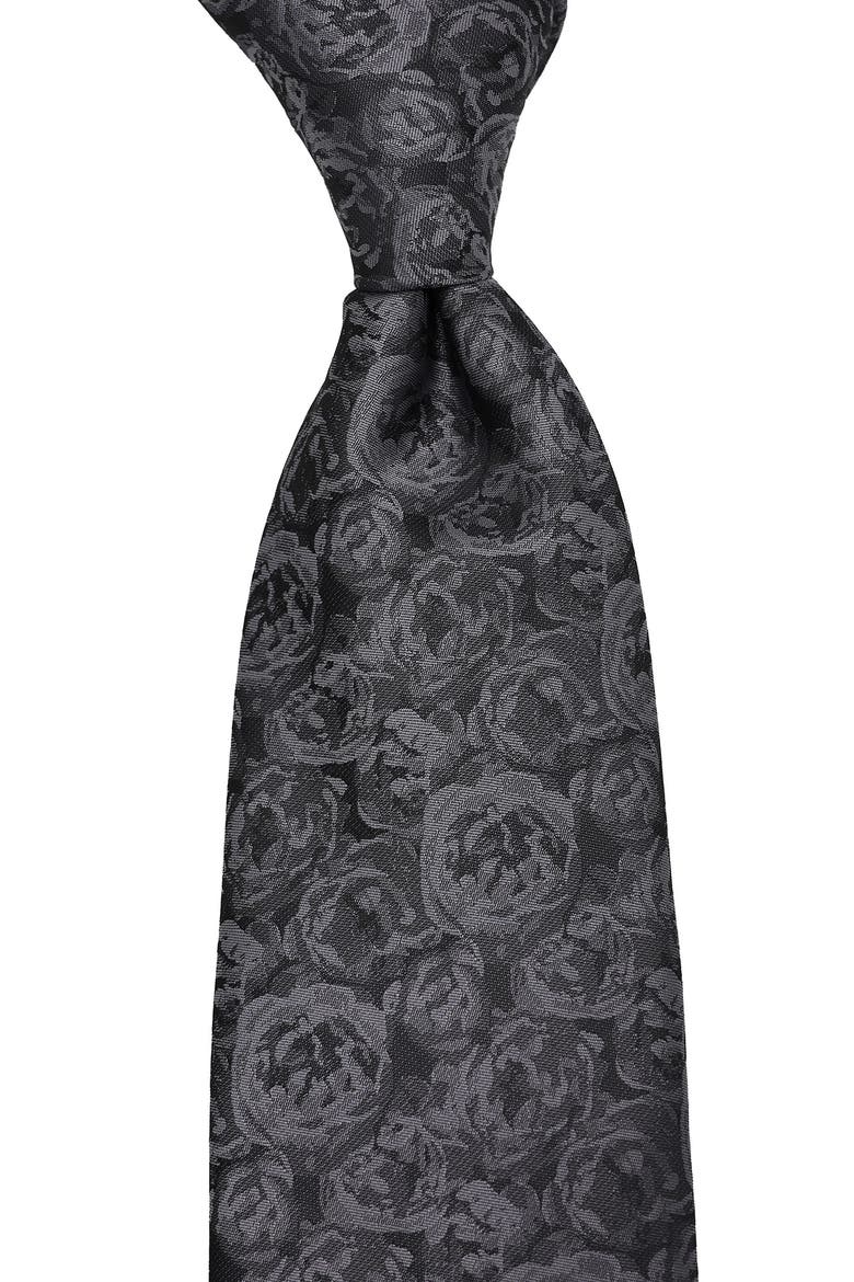Rose Bushel Tie, Alternate, color, BLACK/ WHITE