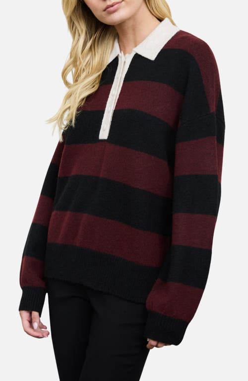Blu Pepper Stripe Polo Sweater In Multi