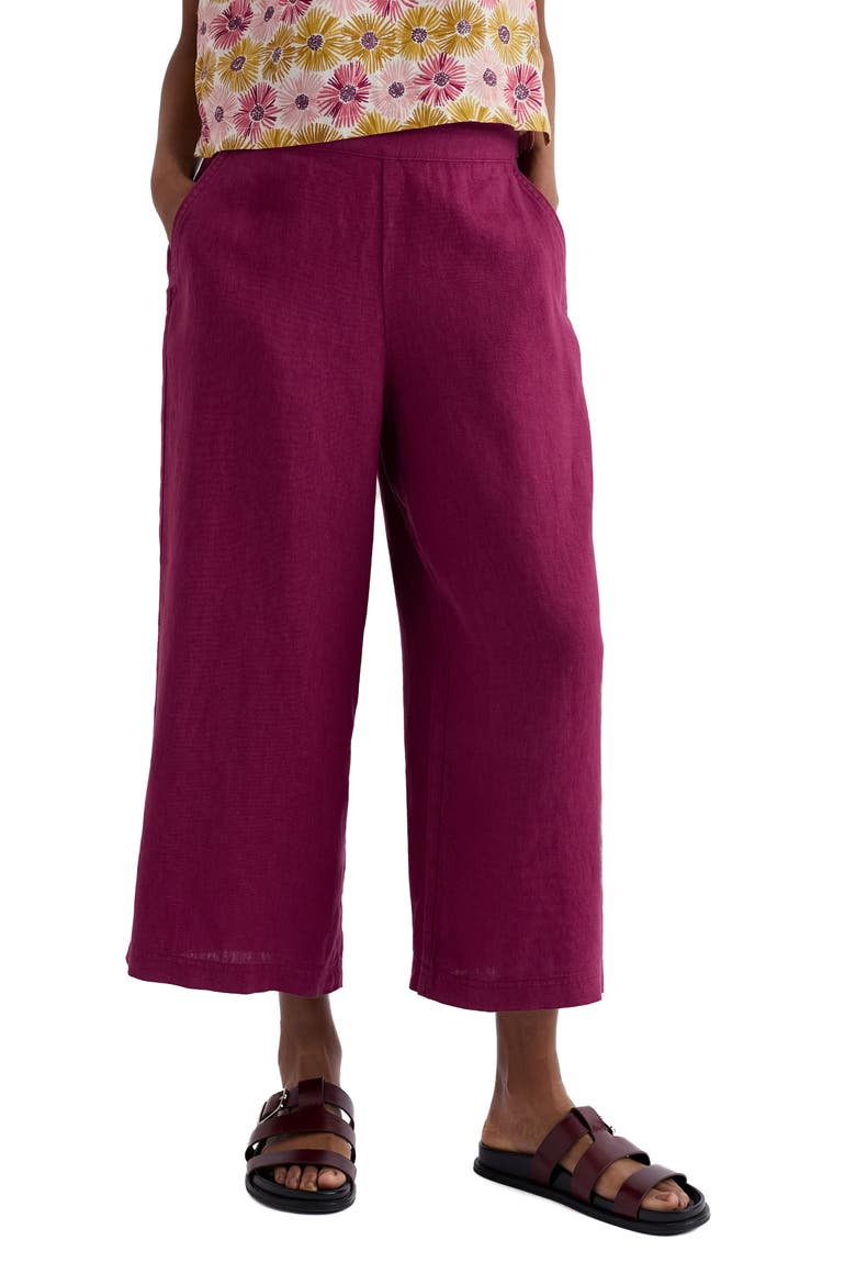 Merrivale Linen Culottes, Main, color, DARK FREESIA