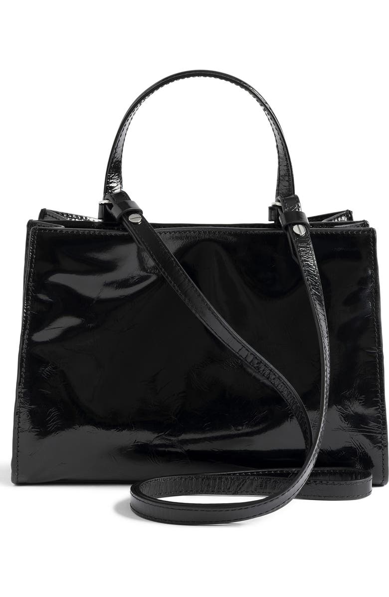 Zadig & Voltaire Jack Patent Leather Shoulder Bag, Alternate, color, Black