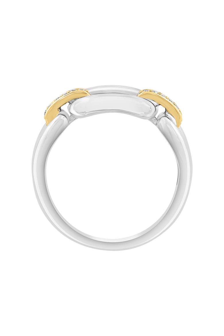 Two-Tone Diamond Link Band Ring, Alternate, color, WHITE